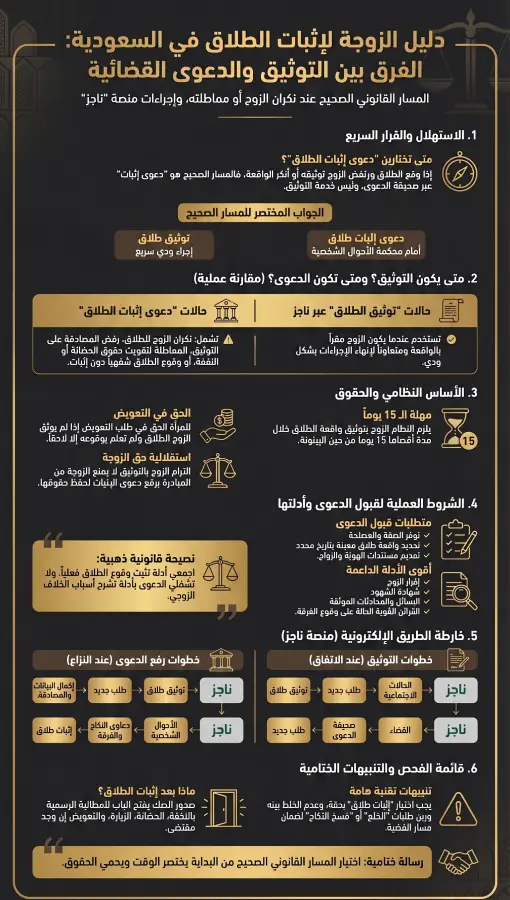 انفوغرافيك دليل الزوجة لإثبات الطلاق في السعودية