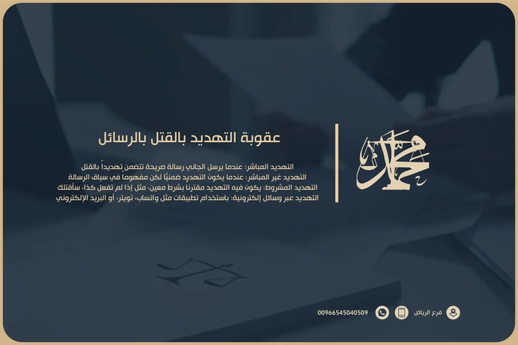 عقوبة التهديد بالقتل بالرسائل